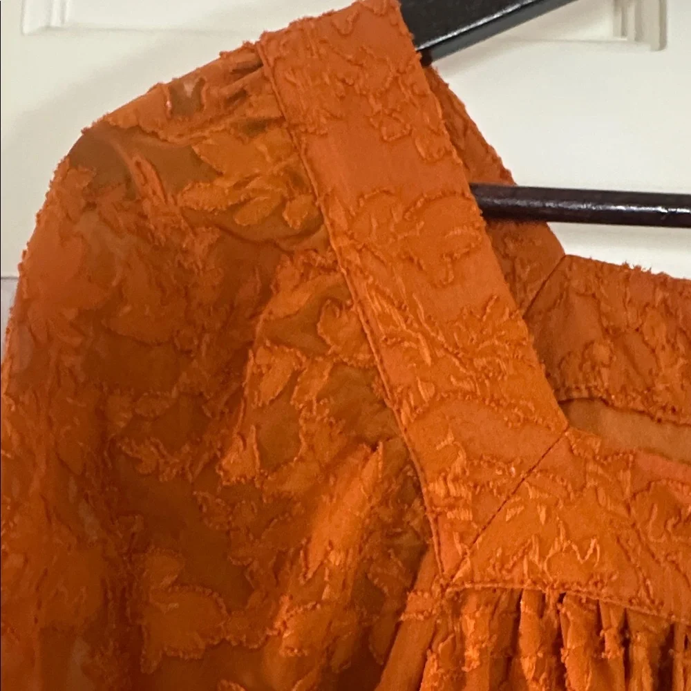 LC Lauren Conrad Burnt Orange Lace Blouse - Picture 4 of 4